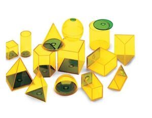 Hand2mind Transparent Relational GeoSolids (14-Piece Geometry Set) NEW